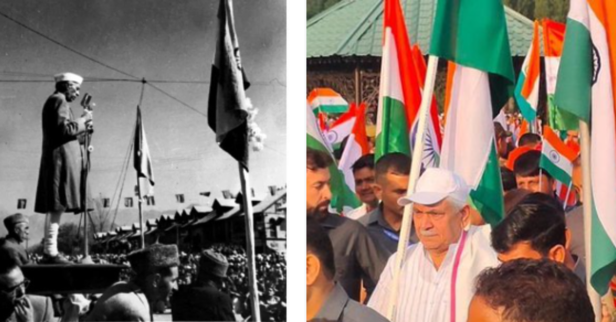 Jammu-Kashmir:: '1949 में नेहरू, 2023 में एलजी', महबूबा मुफ्ती ने कश्मीर की दो तस्वीरें साझा की, 75 साल के अंतर पर टांगे गए तंज।